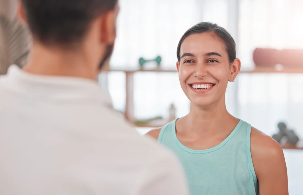 physiotherapy consultation and woman talking with 2023 11 27 05 13 12 utc
